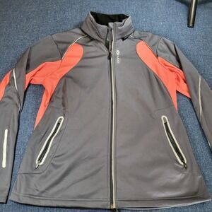 Sugoi Womens Firewall 180 Jacket Grey Coral Cycling Running Full Zip Large